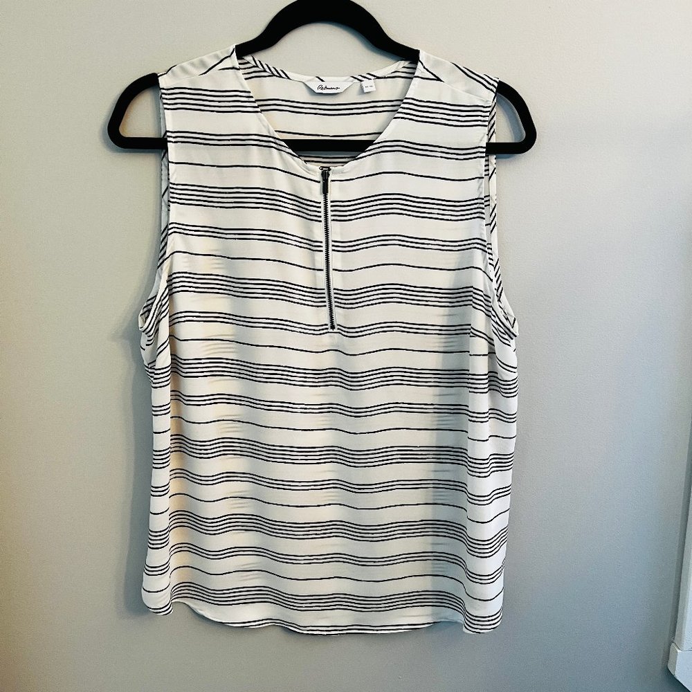 Reitmans Striped Tank with Zipper, Size XL